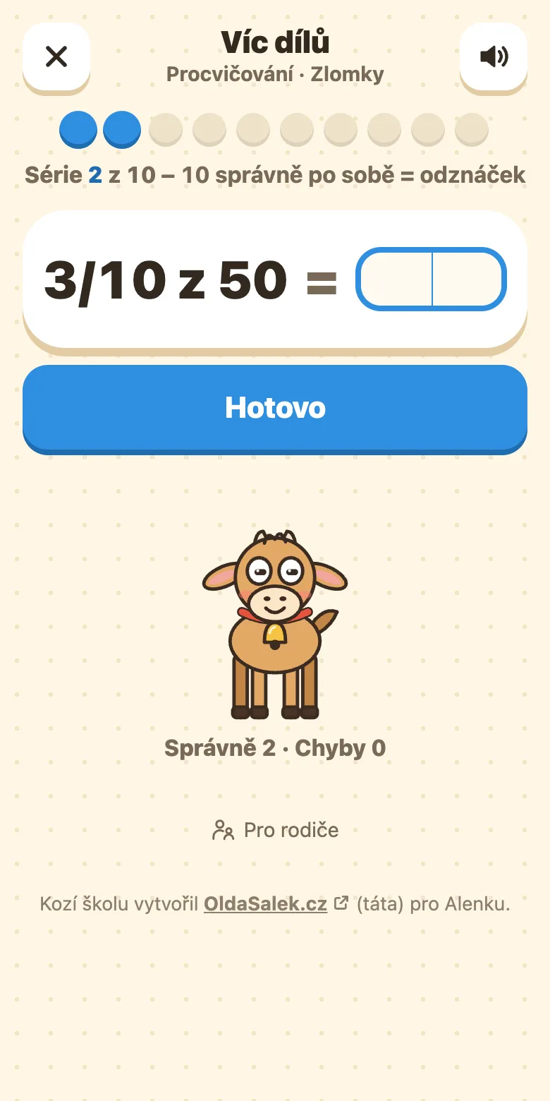 Příklad na zlomek z celku pro 5. třídu